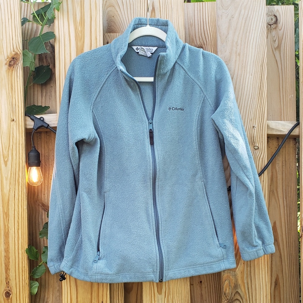 Woman Teal Columbia Zip Up Fleece